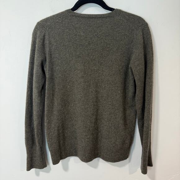 Everlane Women’s 100% Cashmere Sweater  V Neck Green Small Soft Cozy Staple - Picture 2 of 8